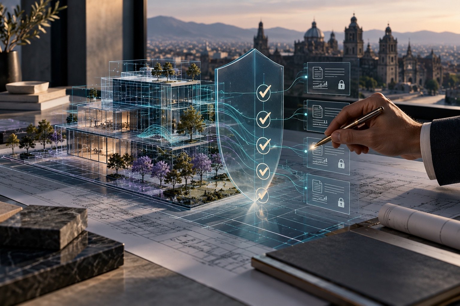 Modelo arquitectónico protegido por controles de seguridad, privacidad y trazabilidad para un proyecto de inteligencia artificial.