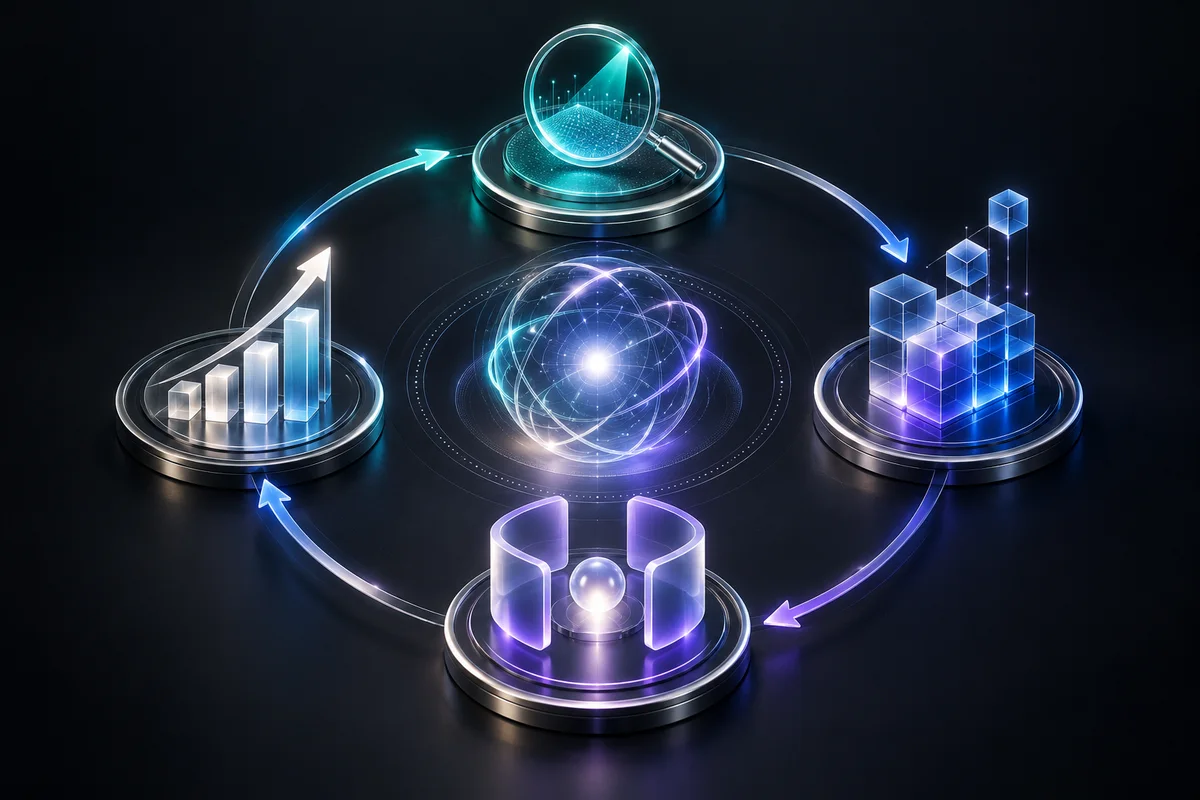Ciclo de diagnóstico, implementación, adopción y retorno medible en una iniciativa de inteligencia artificial.